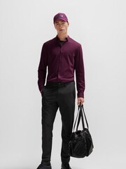 BOSS Purple Regular Fit 100% Cotton Pique Shirt - Image 3 of 6