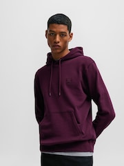 BOSS Purple Logo-Patch 100% Cotton Terry Hoodie - Image 1 of 5