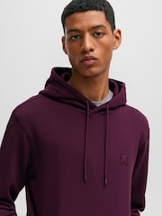 BOSS Purple Logo-Patch 100% Cotton Terry Hoodie - Image 4 of 5
