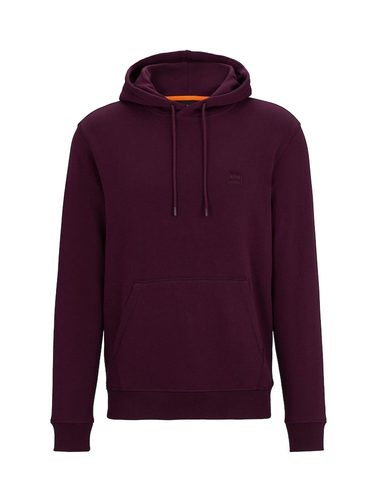 BOSS Purple Logo-Patch 100% Cotton Terry Hoodie - Image 5 of 5