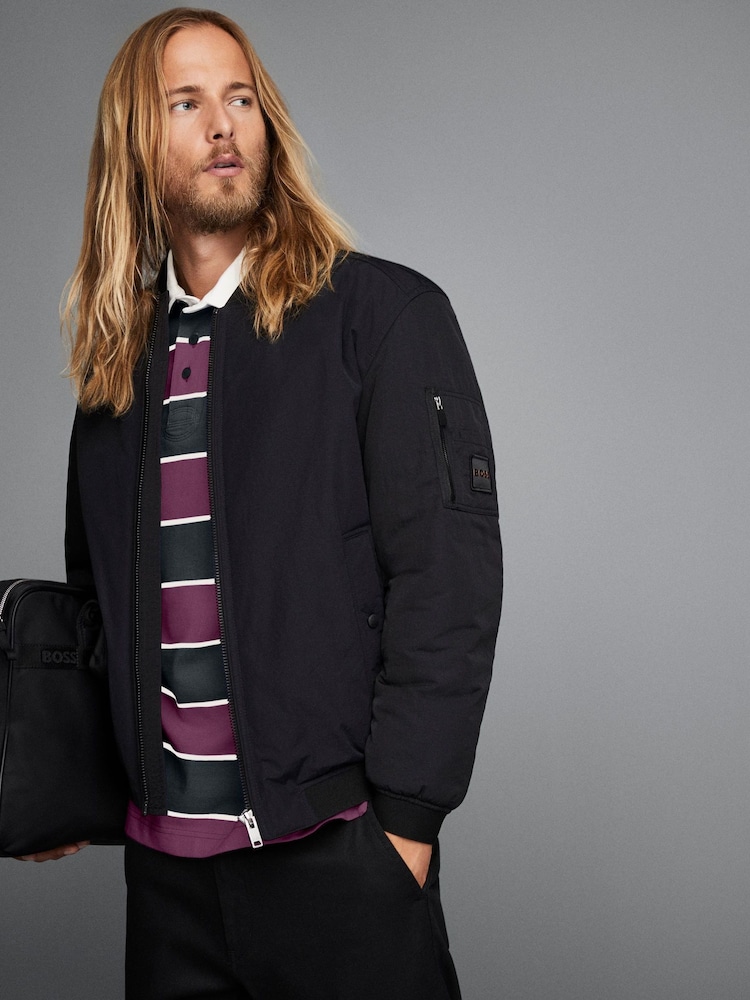 BOSS Black Relaxed Fit Bomber Jacket - Image 1 of 2 BOSS Black Relaxed Fit Bomber Jacket - Image 1 of 2