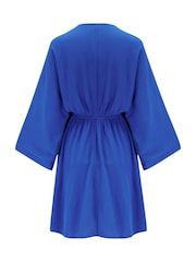 Pour Moi Blue LENZING™ ECOVERO™ Viscose Crinkle O Ring Beach Cover-Up - Image 4 of 4