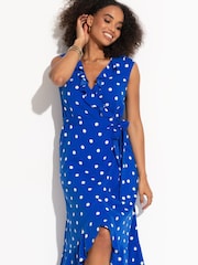 Pour Moi Blue Midaxi Wrap Beach Dress - Image 1 of 4