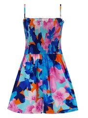 Albastru cu mai multe culori și model floral - Pour Moi Combinezon fără bretele în frunte - Image 3 of 4