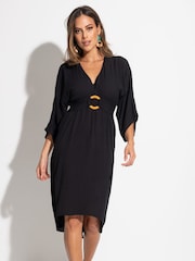 Pour Moi LENZING™ ECOVERO™ Viskose​​​​​​​ Crinkle O Ring Midi Beach Cover-Ups - Bild 1 von 4