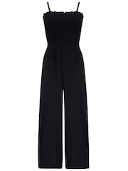 Pour Moi Beach Trägerloser Jumpsuit mit gesmoktem Oberteil und verkürzten Beinen - Bild 3 von 4
