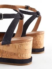Navy Forever Comfort® Leather Bow Low Wedges - Image 3 of 5