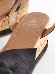 Navy Forever Comfort® Leather Bow Low Wedges - Image 5 of 5
