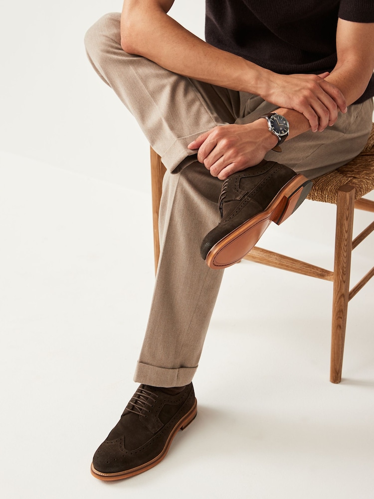 Tan Brown Signature Italian Leather Brogues - Image 2 of 3