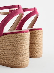Pink Forever Comfort® Leather Bow Wedges - Image 3 of 5