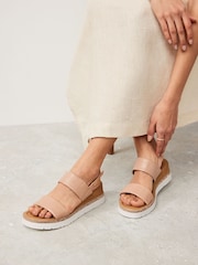 Blush Pink Standard/Wide Fit Forever Comfort® Leather Sport Bling Wedges - Image 1 of 8