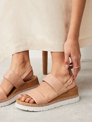 Blush Pink Standard/Wide Fit Forever Comfort® Leather Sport Bling Wedges - Image 2 of 8