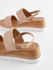 Blush Pink Standard/Wide Fit Forever Comfort® Leather Sport Bling Wedges - Image 7 of 8