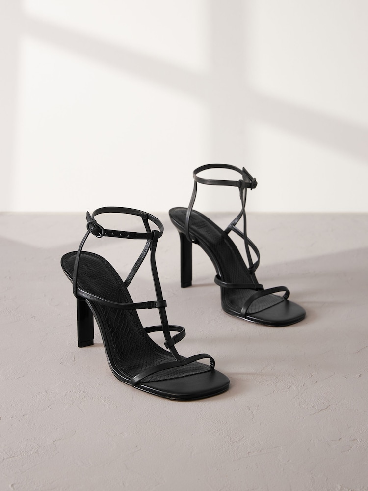 Schwarz - Signature | Unterschrift Leder-Riemchen sandalen mit Absatz - Bild 1 von 6 Schwarz - Signature | Unterschrift Leder-Riemchen sandalen mit Absatz - Bild 1 von 6