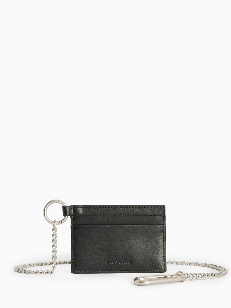 AllSaints Black Makoto Chain Wallet - Image 1 of 6