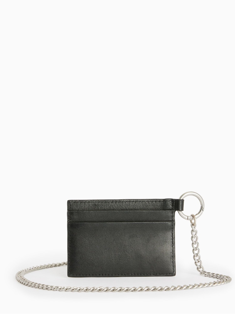 AllSaints Black Makoto Chain Wallet - Image 2 of 6