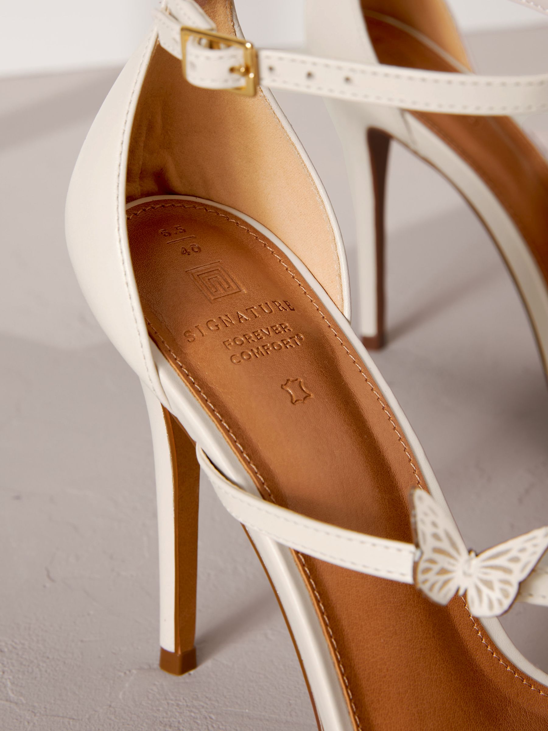 Buy Bone Signature Leather Butterfly High Heel Sandals from Next Luxembourg