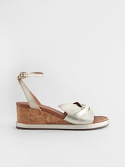 Gold Forever Comfort® Leather Bow Low Wedges - Image 4 of 8