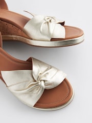 Gold Forever Comfort® Leather Bow Low Wedges - Image 7 of 8