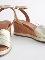 Gold Forever Comfort® Leather Bow Low Wedges - Image 8 of 8