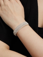 Lipsy Jewellery Silver Crystal Diamante Cuff Bracelet - Image 4 of 5