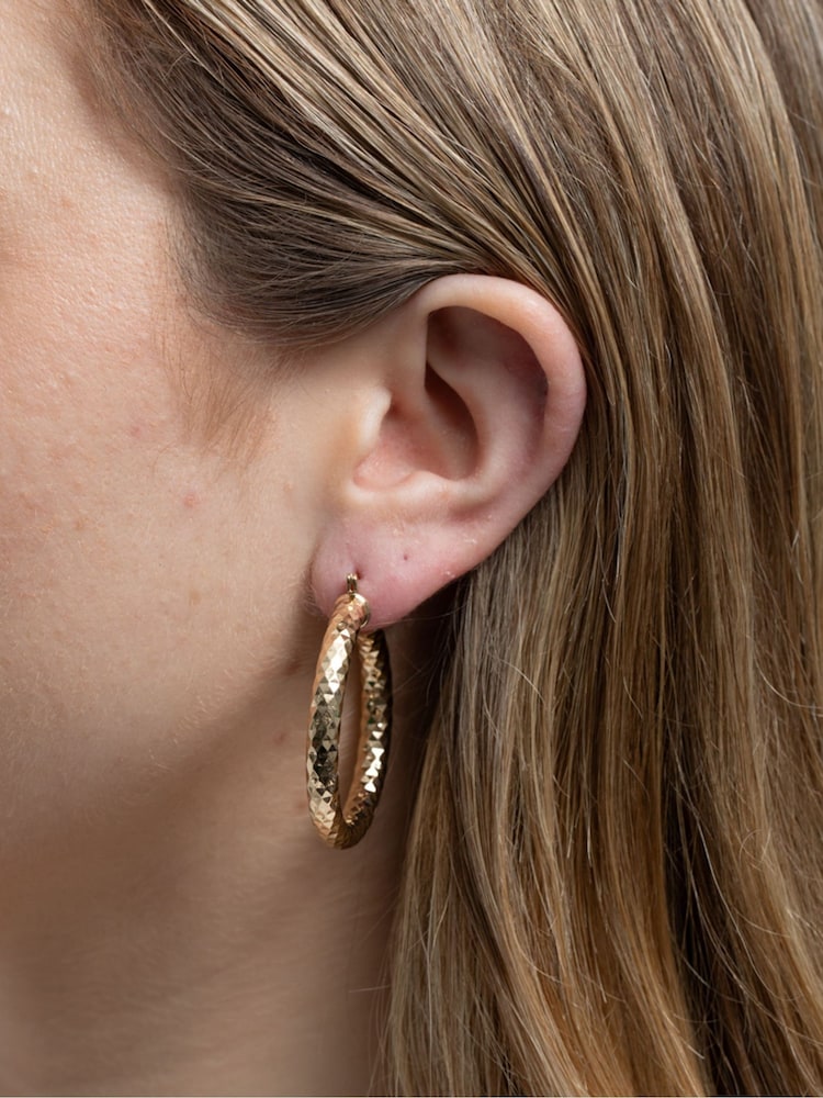 Lipsy Jewellery White Diamond Cut Party Hoop Earrings - Pack of 2 - Image 3 of 3 Lipsy Jewellery White Diamond Cut Party Hoop Earrings - Pack of 2 - Image 3 of 3