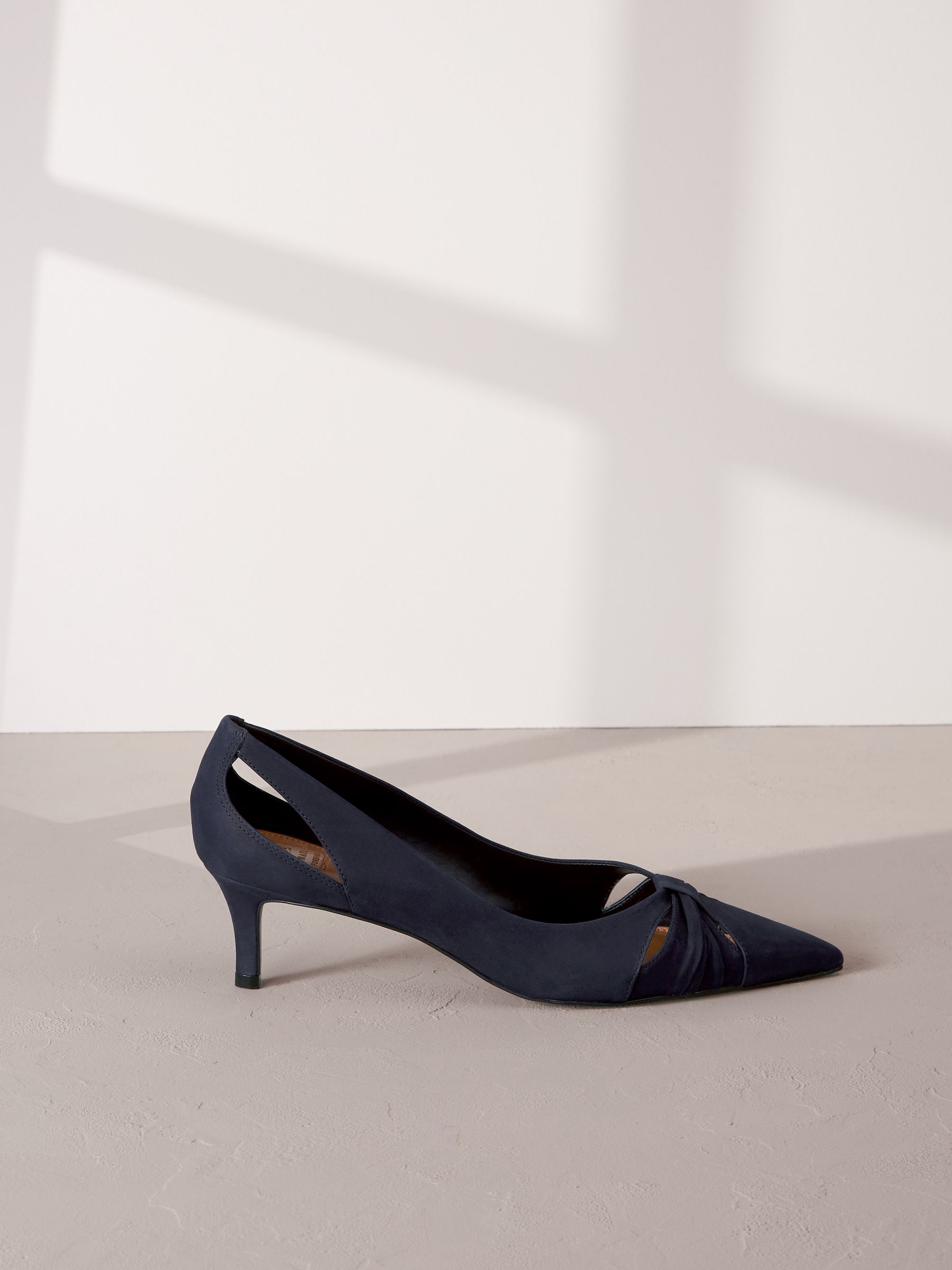 Navy suede kitten heels outlet