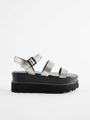 Zinn - Forever Comfort® Leder-Sandalen mit dicker Sohle - Bild 4 von 8