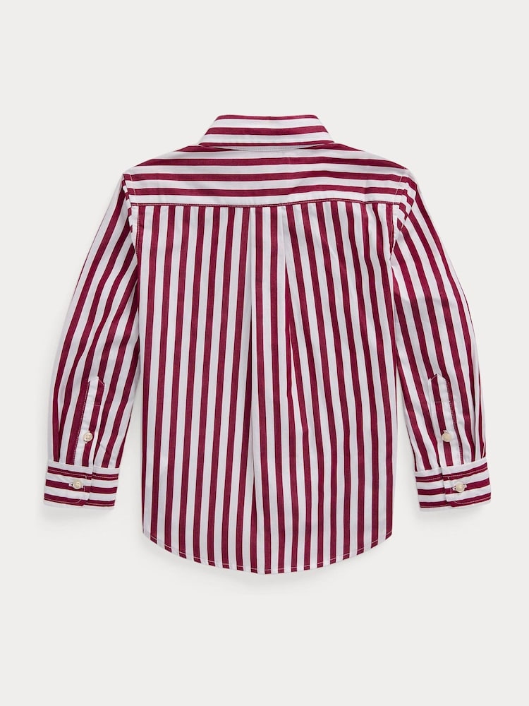 Polo Ralph Lauren Boy Striped 100% Cotton Poplin White Shirt - Image 2 of 3