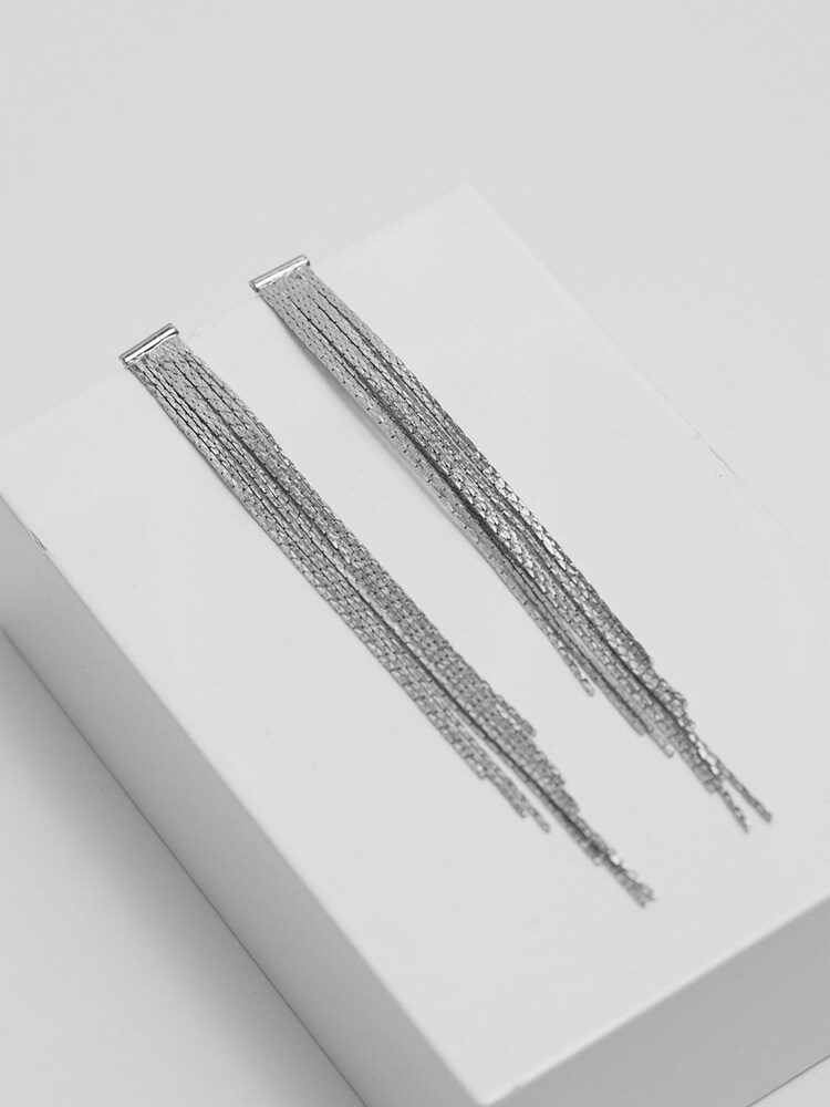 Lipsy Jewellery Silver Statement Snake Earrings - Image 2 of 3