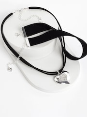 Lipsy Jewellery Silver Tone Heart Stretch Bracelet - Image 1 of 1