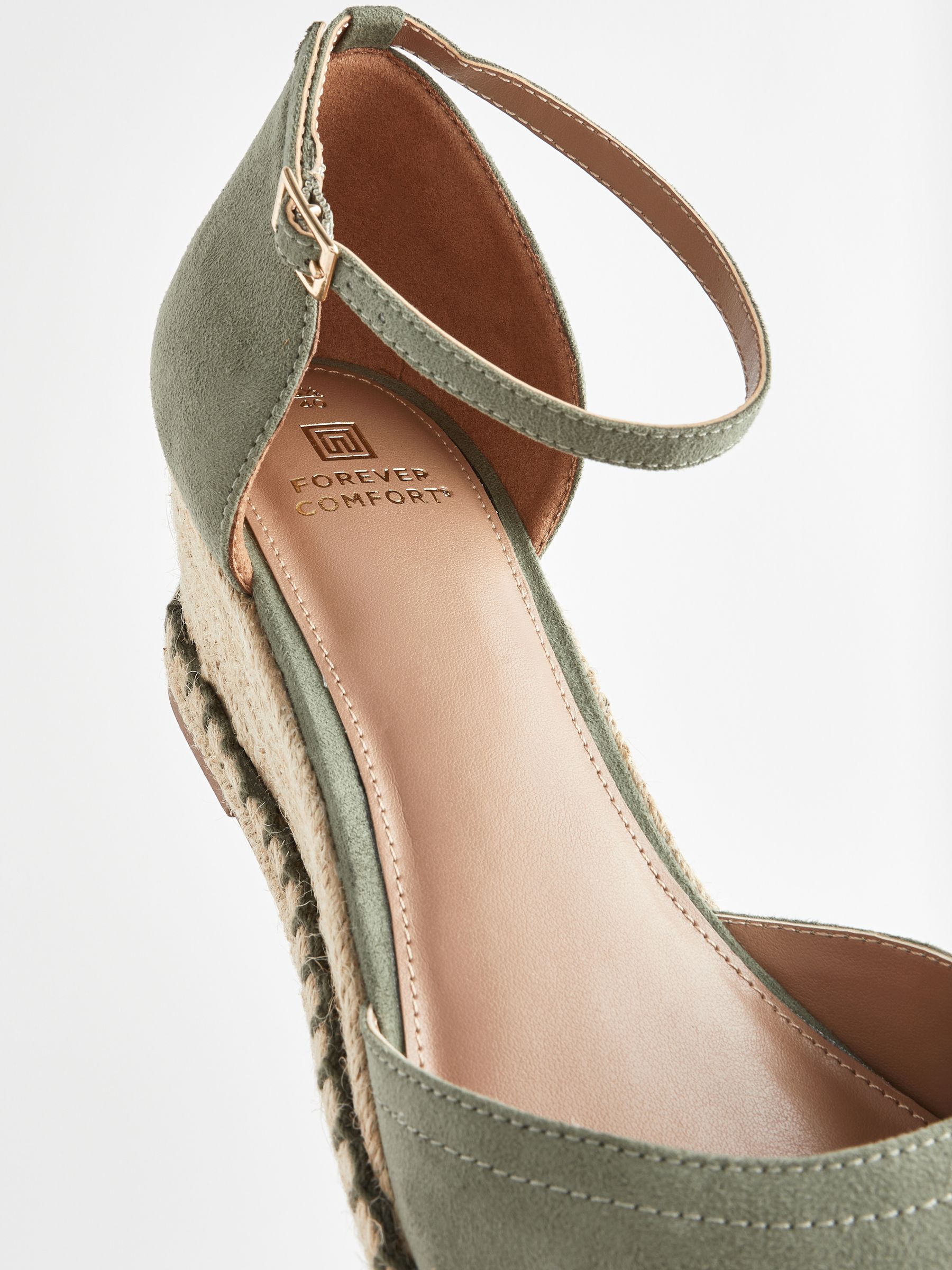 Green Standard Wide Fit Forever Comfort Closed Toe Wedges