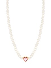 Lipsy Jewellery Gold Tone Pearl Heart Choker Gift Boxed Necklace - Image 3 of 4