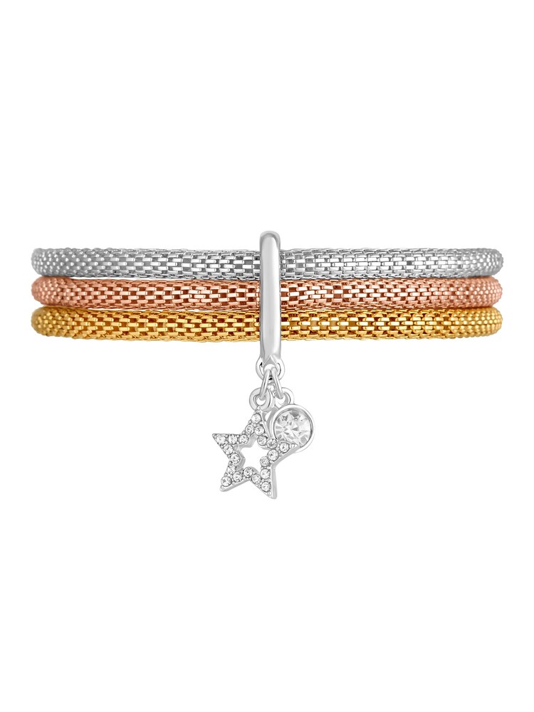 Lipsy Jewellery White Mesh Celestial 3 Pack Bracelets - Gift Boxed - Image 2 of 5