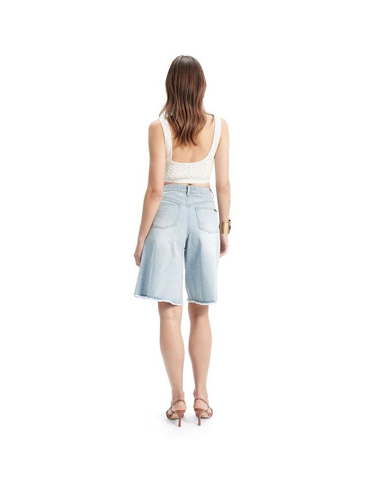 Bardot Blue Bardot Blue Forte Long Denim 100% Cotton Shorts - Image 2 of 6