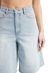 Bardot Blue Bardot Blue Forte Long Denim 100% Cotton Shorts - Image 5 of 6