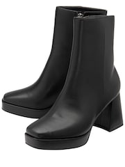 Ravel Black Block-Heel Zip-Up Ankle Boots - Image 2 of 4