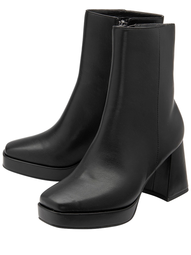 Ravel Black Block-Heel Zip-Up Ankle Boots - Image 2 of 4