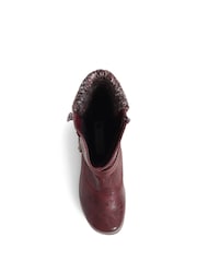 Красный - Pavers Knitted Cuff Buckle Slouch Mid-Calf Boots - Image 3 of 3