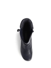 Синий - Pavers Knitted Cuff Buckle Slouch Mid-Calf Boots - Image 4 of 5