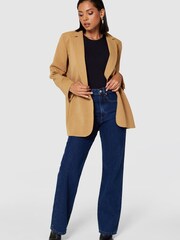 Closet London Brown Oversized Tailored Single Breasted Blazer - Image 4 of 4