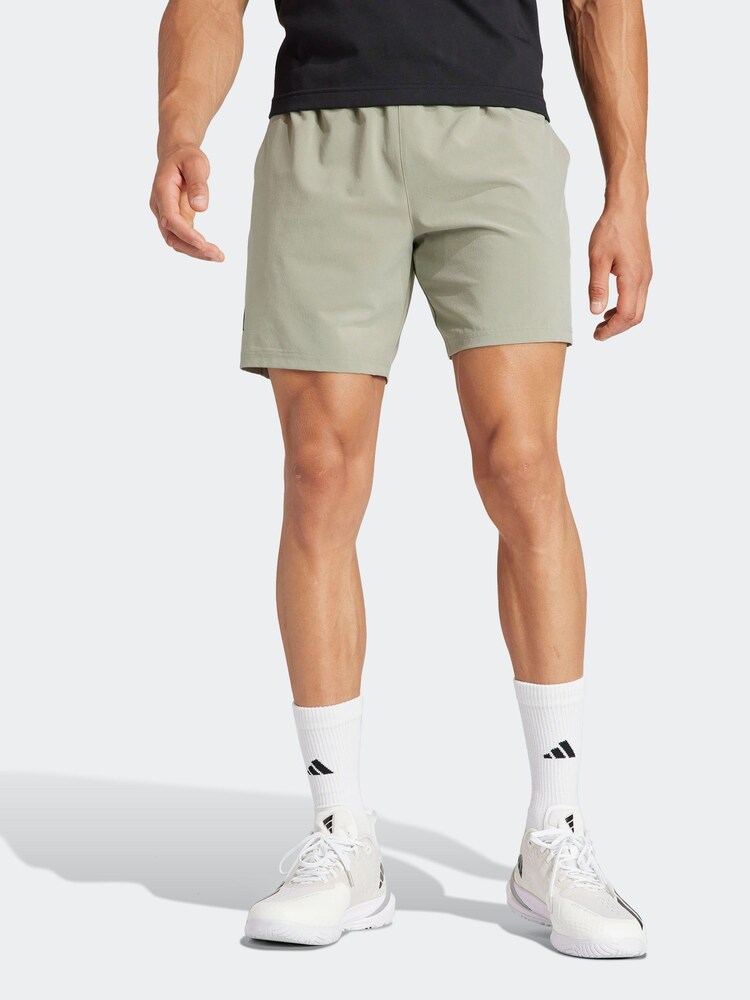 adidas Grey Club Tennis Stretch Woven Shorts - Image 1 of 5