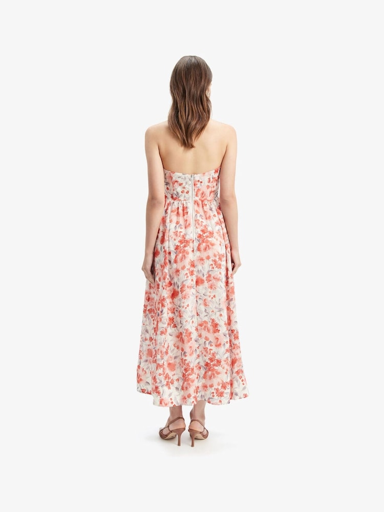 Bardot Red Lola Corset Midi Dress - Image 2 of 6