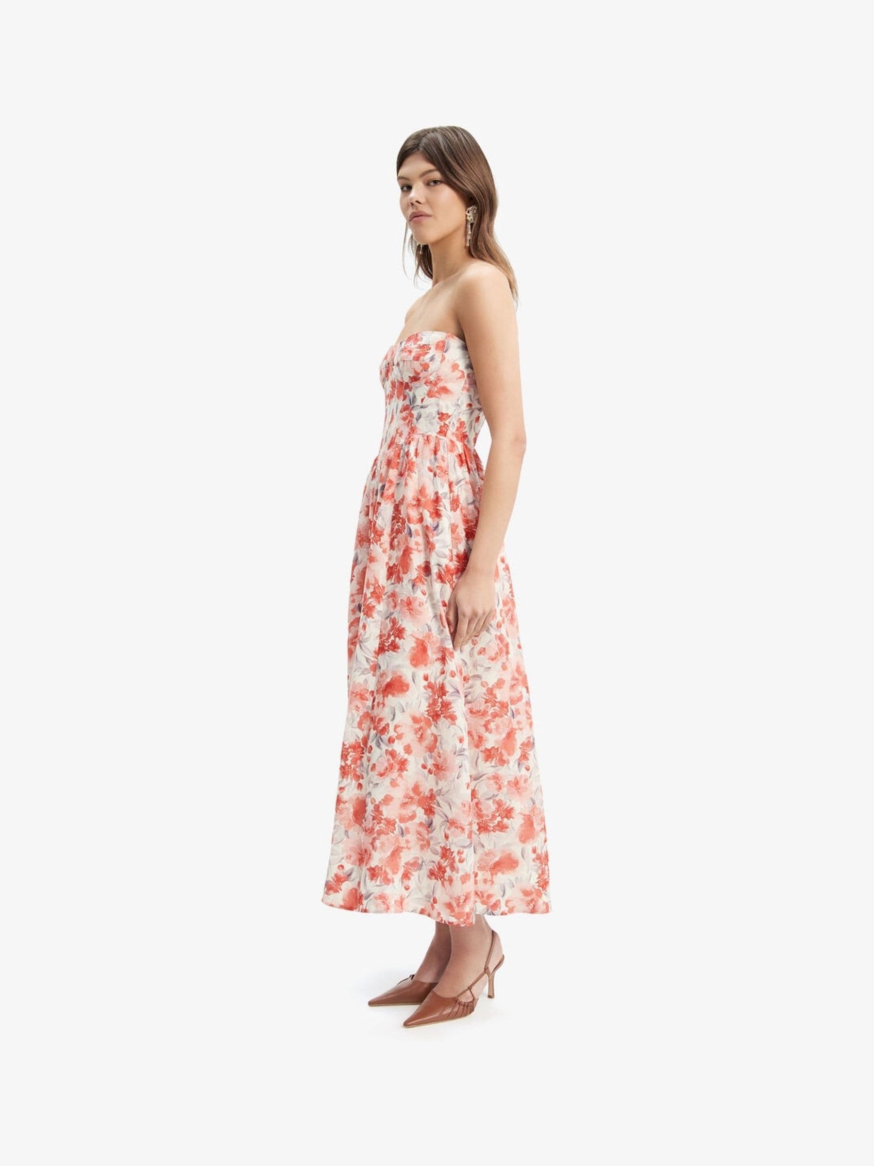 Buy Bardot Red Lola Corset Midi Dress from Next Canada