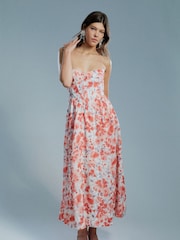 Bardot Red Lola Corset Midi Dress - Image 6 of 6