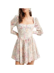 Bardot Pink Lila Flounce Broderie Dress - Image 5 of 6