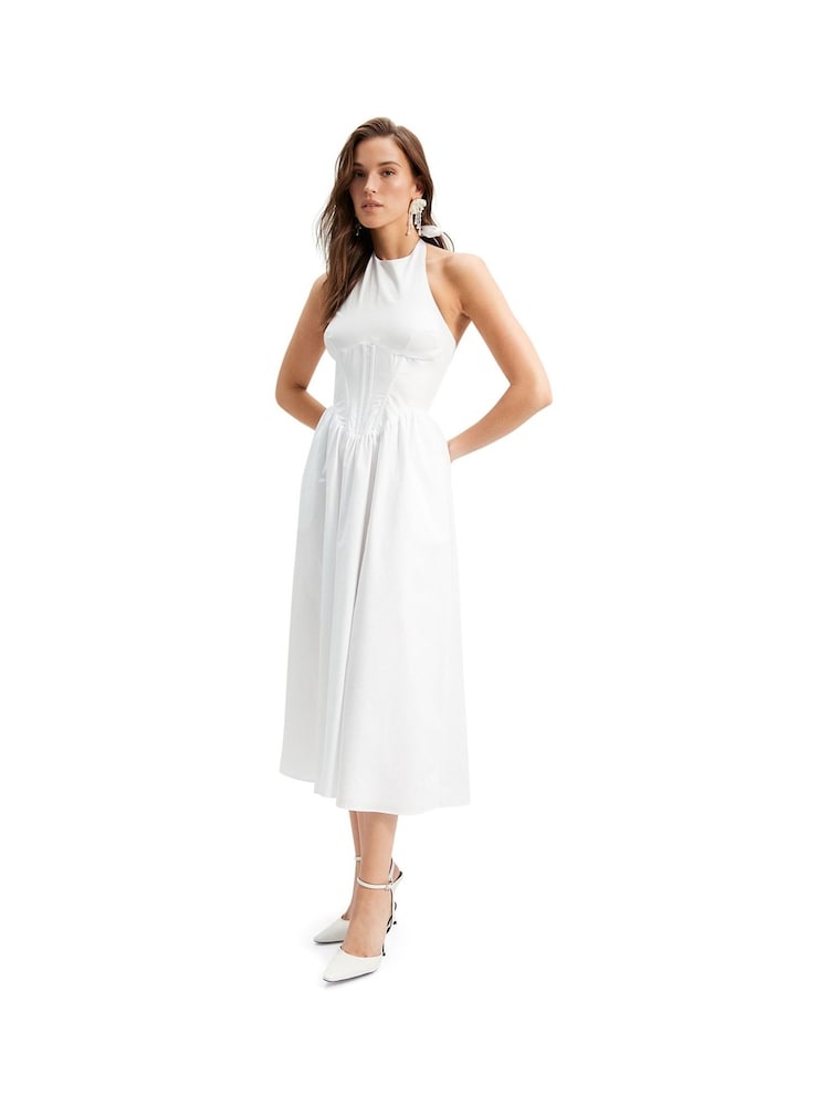 Bardot White Kylen Poplin Midi Dress - Image 6 of 6