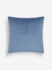 Navy Cut Velvet Leaf 50 x 50cm Cushion - Image 4 of 4