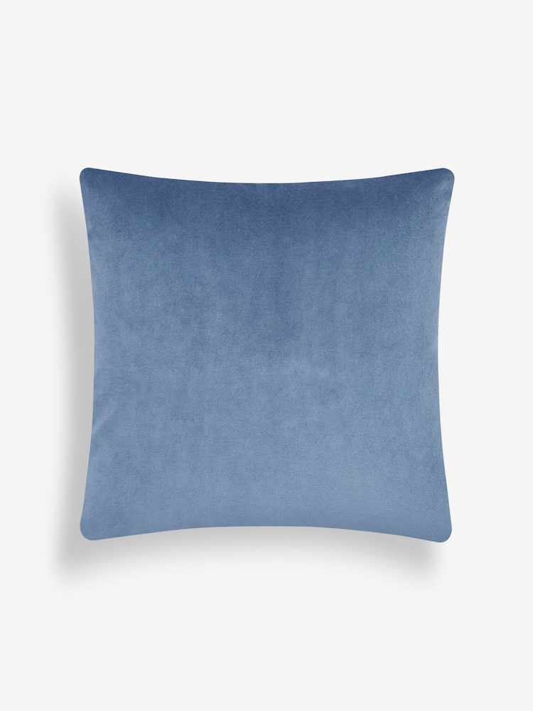 Navy Cut Velvet Leaf 50 x 50cm Cushion - Image 4 of 4