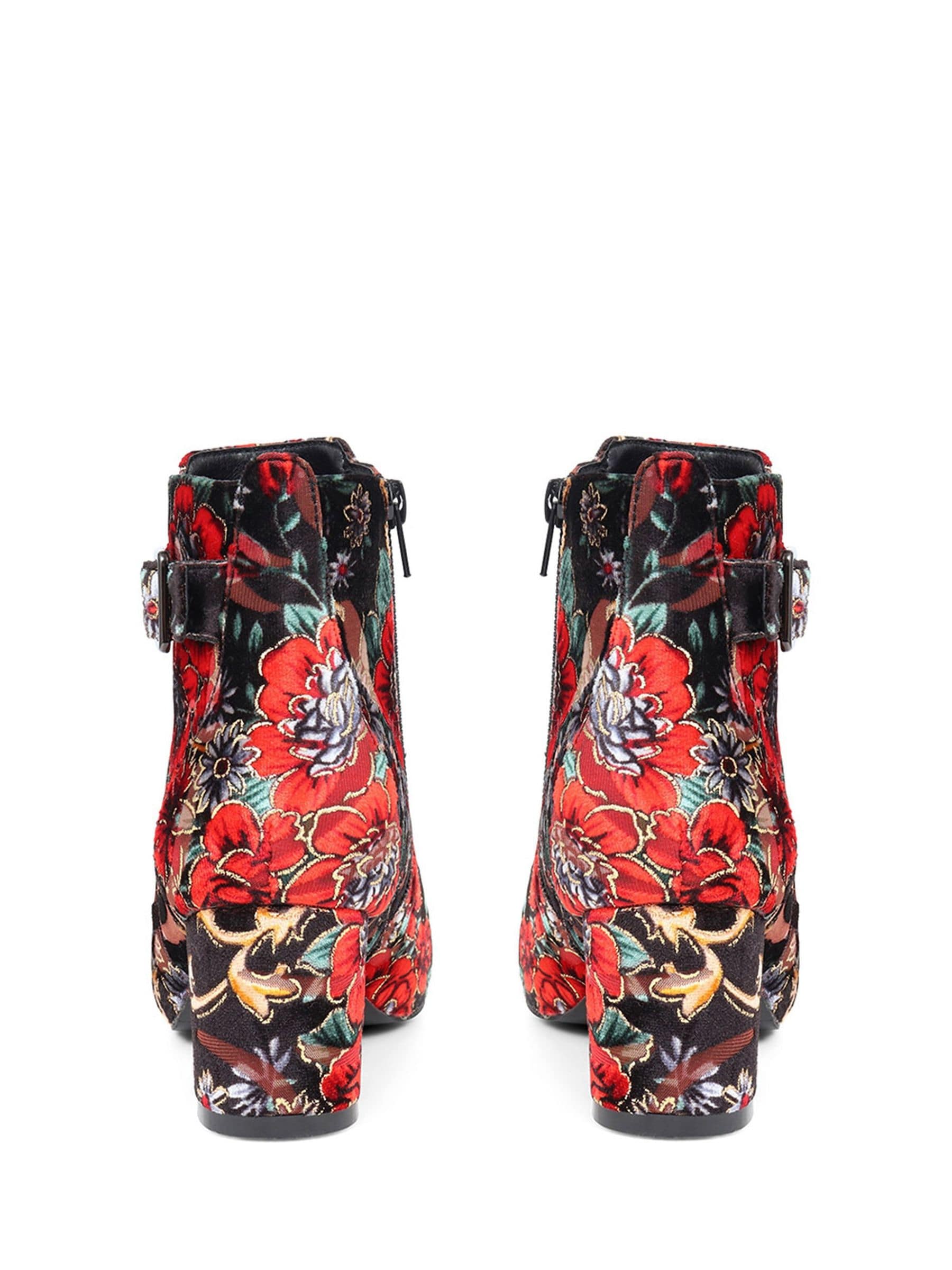 Red heeled ankle boots uk sales